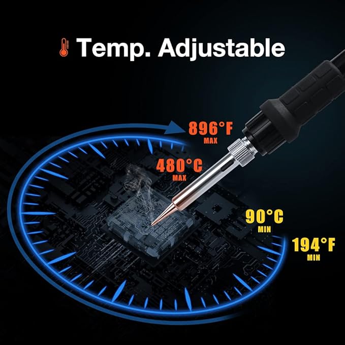 Digital Display Soldering Iron Station Kit - 60W 110V Soldering Station with 5 Soldering Iron Tips