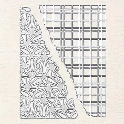 Lapoo 3D Backgrounds Frame Metal Cutting Die for Scrapbooking, New Cutting Dies DIY Album Card Making Decor Paper Craft Metal Die Cuts Party Wedding Decorations (Skew Border 5.1 x 3.8 in)