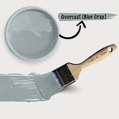 Chalky Chicks 8 Fl Oz Matte Overcast (Blue Gray) Chalk Paint for Furniture Without Sanding - No Prep Furniture Paint No Sanding All in One for Crafts, Wood, Walls, Cabinet, Metal, Dresser, Farmhouse