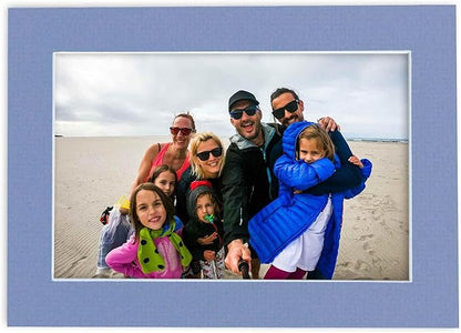 8x10 Mat Bevel Cut for 5x8 Photos - Acid Free Brittany Blue Precut Matboard With Backing Board and Crystal Clear, Self Seal Photo Mat Bag - For Pictures, Photos, Framing - 4-ply Thickness