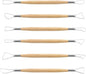 Suiwotin 6pcs Double-Sided Clay Sculpting Tools, Wooden Handle Ribbon Clay Tools, Pottery Trimming Tool, Clay Wire Loop Sculpture Set for Ceramic, Wax Carving Modeling