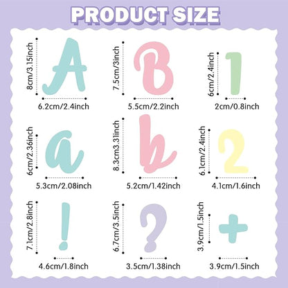 221 Pcs Bulletin Board Letters Round Alphabet Number Punctuation Symbol Combo Letter Cutouts Classroom Decoration for School Classroom Chalkboard Poster Board(Macaron Italic)