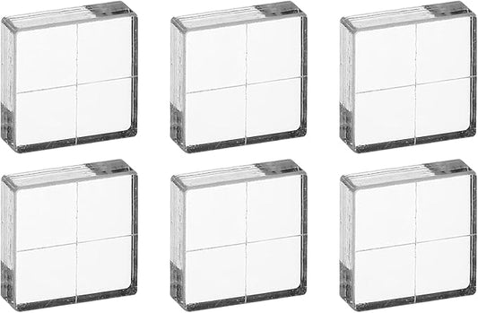 PATIKIL 1"x1" Acrylic Stamp Block, 6Pcs Clear Stamping Block with Grid Lines Decorative Mounting Blocks Square for Scrapbooking DIY Crafts Card Making