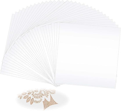JAPCHET 50 Pcs 12 x 12 Inches PET Blank Stencil Sheets, 10 mil Acetate Sheets, Large Mylar Paper Sheets Template Material, Make Your Own Stencil for Vinyl Cutting Laser Cutting