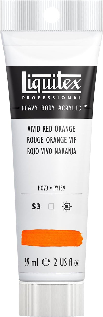 Liquitex Professional Heavy Body Acrylic Paint, 2-oz (59ml) Tube, Vivid Red Orange