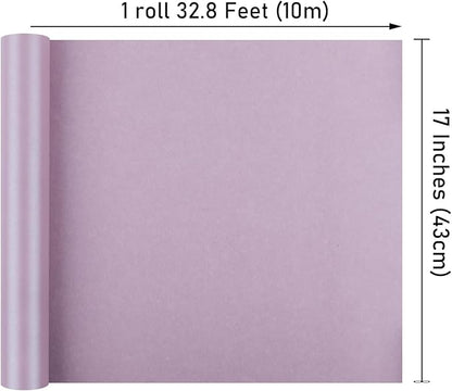 NESCCI Lavender Color Matte Wrapping Paper,Solid Color Pearly-Lustre Paper,Gift Wrapping Paper,Perfect for Wedding,Valentine's Day,Birthday, Christmas,Baby Shower,DIY Bouquet (17 Inches X 32.8 Feet)