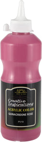 Creative Inspirations Acrylic Paint - Quinacridone Rose - 500 mL Bottle - Smooth & Creamy Consistency, Vibrant Pigmentation, Great Coverage for Artists - Clean Up with Soap & Water