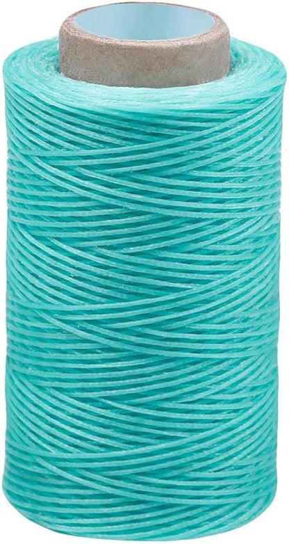 284 Yards Waxed Thread, 210D Heavy Duty Wax Upholstery Thread for Leather Sewing, 0.8mm Flat Waxed String for Bookbinding/Shoe Repairing/Leather Projects