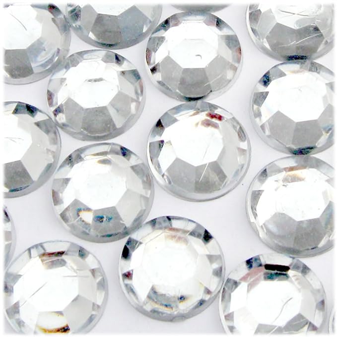 The Crafts Outlet 72pc Rhinestones Round 20mm - Flatback Emerald Green EGR