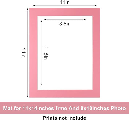 HOTUO 10 Pack Acid Free Colorful Picture Frame Mats, Pre-Cut 11x14 Picture Mats with Ivory Core Bevel Cut for 9x12 Photo, Signature Friendly 4 Ply Thickness Photo Mat for Frames.