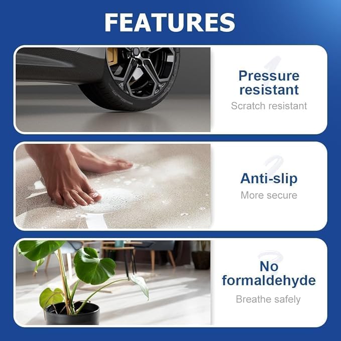 Epoxy Colored Sand Floor Paint, Epoxy Floor Paint for Concrete, High Gloss Marble Effect Coating, Waterproof Non-Slip Concrete Paints, Suitable for Indoor/Outdoor Use (Purple,16 oz/0.5 kg)