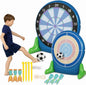 Hearthsong Jumbo 57-Inch Inflatable 2-in-1 Darts and Soccer Set with Double-Sided Scoreboard, Two Soccer Balls, Six Darts, Outdoor Play, Ages 5 and Up