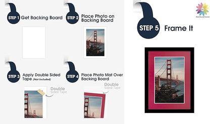 Mat Board Center, Pack of 10, 5x7 for 4x6 China Red Color Mats - Bevel Cut, Acid Free, 4-ply Thickness, White Core - for Pictures, Photos, Framing