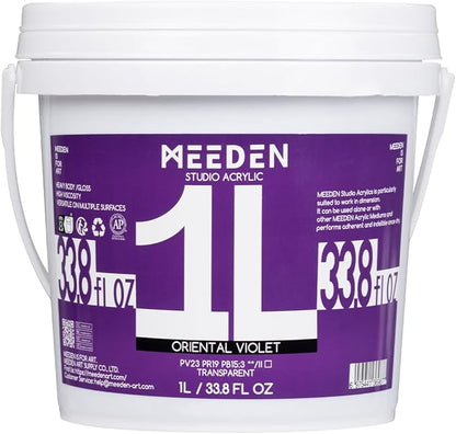 MEEDEN Oriental Violet Acrylic Paint: 1 L /33.8 oz Heavy Body Gloss Non-Toxic - Thick Art Paints for Canvas Crafts Wood Metal Plastic Wall
