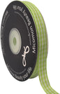 Apple Green Gingham Plaid Checked Ribbon 25 Yard Each Roll 100% Polyester (3/8", Apple Green)