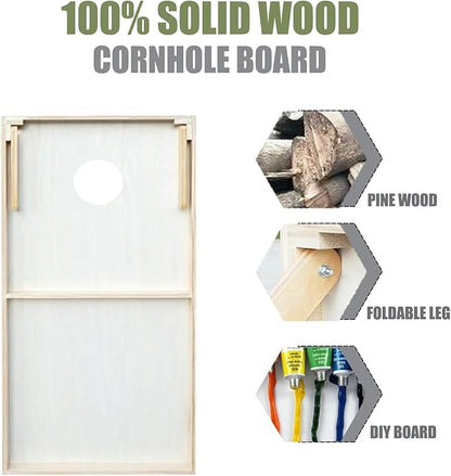 4×2FT Cornhole Board Set,Wooden Corn Hole Games for Adults Bean Bag Toss Game Set, with Corn Hole Bags Set 8,2 Cornhole Boards and a Carrying Case for Wedding/Party/Outdoor/Hiking/Yard