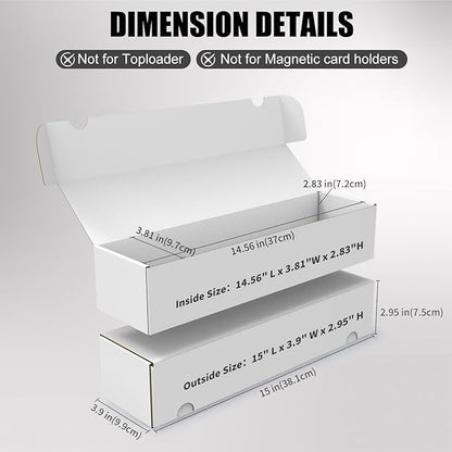 Trading Card Storage Box, 15-Pack 1100 Count White Corrugated Cardboard Bulk Sports Storage Box for TCG/Magic/Mtg Basketball Cards, Collectible Trading Cards
