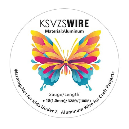 18 Gauge(1.0mm) Aluminum Wire 328 Feet(100M) KSVZS Bendable Metal Wire for Crafts, Sculpting, Armature, Jewelry Making【3-in-1】+18Gauge(1.0mm) 32.8Ft(10M)+1 Pliers(Silver)…