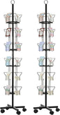 PATIKIL 2Pack 6 Tier Rotating Greeting Card Rack, Metal Spinning Greeting Card Display Stand Portable Postcard Rack Holder Organizer for Postcard Sticker Photo Desk Book Stamp, Black