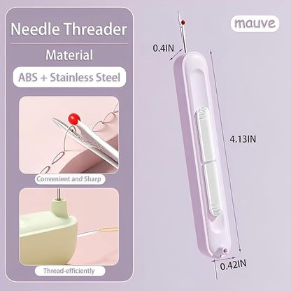 Upgraded 2 in 1 Automatic Needle Threaders Seam Ripper,Quilting Supplies Sewing Kit,Quick Sewing Machine Loop Needle Threaders (Christmas Limited Edition Red-3pcs)