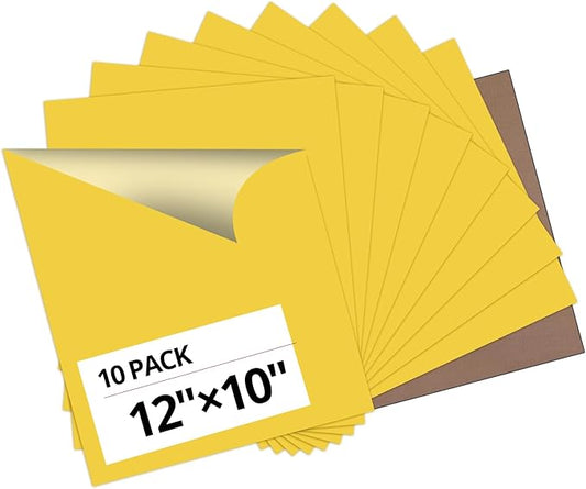 HTVRONT Yellow Heat Transfer Vinyl Bundle - 10 Pack 12" x 10" HTV Vinyl for T-Shirt, Yellow Iron on Vinyl for All Cutting Machine or Heat Press Machine