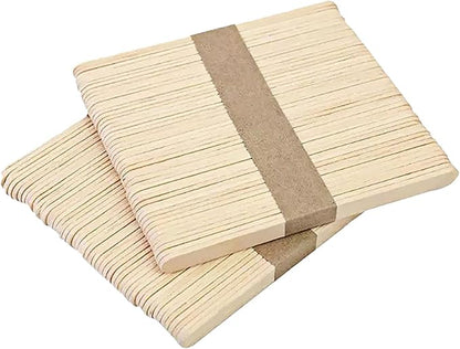 50PCS DIY Craft Sticks Ice Cream Sticks Natural Wooden Ice Cream Sticks 4.5 inches Long Snack Sticks Ice Cream Sticks Popsicle Sticks for Dessert Making Classroom Projects