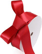 1-1/2" x 100 Yards Burgundy Polyester Satin Ribbon Single Faced Fabric Ribbons for Eternal Roses, Flower Bouquets, Gift Wrapping, Crafts, Bridal Shower, Wedding Decor