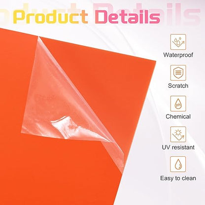 uxcell 2Pcs Acrylic Sheets 12x8 Inch Acrylic Panel 1/8 Inch-3mm Plastic Board for Picture Frames Sign Holders DIY Display Projects Craft, Orange