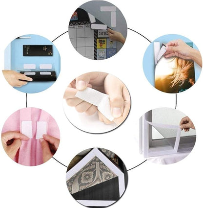 BRAVESHINE Industrial-Strength Self Adhesive Hook and Loop Roll - 1.2 Inch 16.5FT Double Sided Hook and Loop Strips Fasteners Tape for Sewing, Pedal Board, Mounting or Hanging Items - White