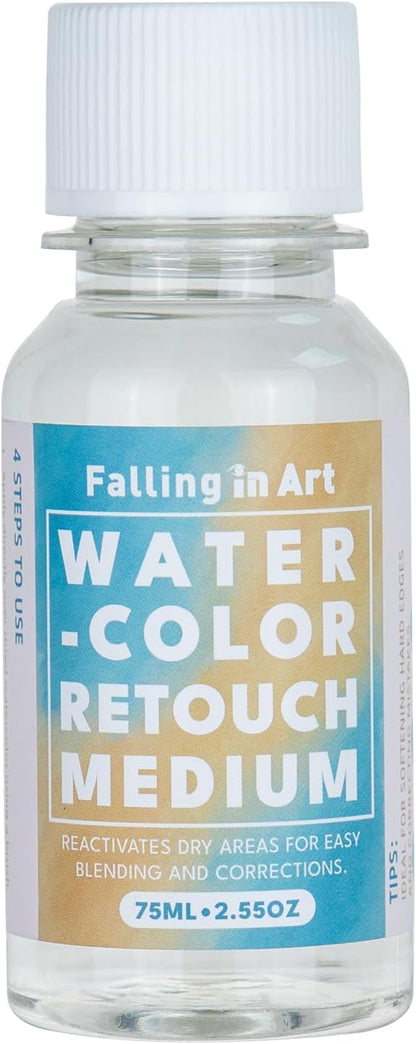 Falling in Art Professional Artist Retouching Varnish, Watercolor Retouch Medium for Painting, 2.5Oz Bottle
