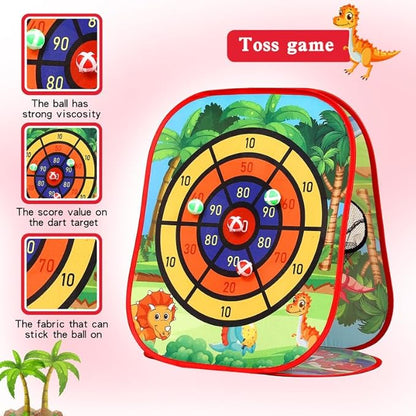 Bean Bag Toss Game for Kids/Double-Sided Foldable Cornhole Board/Backyard Beach Yard Outdoor Toys for Kids Ages 4-8/5-Second Setup/Party Supplies for Kids
