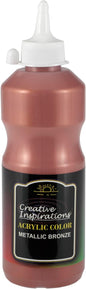 Creative Inspirations Acrylic Paint - Metallic Rich Bronze - 500 mL Bottle - Smooth & Creamy Consistency, Vibrant Pigmentation, Great Coverage for Artists - Clean Up with Soap & Water