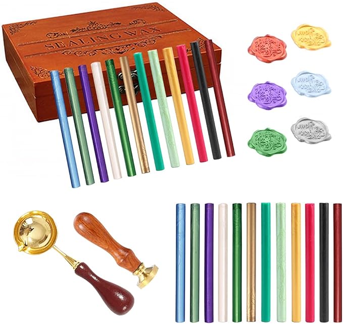 Wax Seal Sticks, Afobby 15 Pieces Glue Gun Sealing Wax Sticks for Wax Seal Stamp, Red Copper Wax Sealing Sticks for Wedding Invitations, Cards, Envelopes