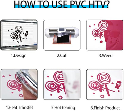 guangyintong Heat Transfer Vinyl Rose Red HTV Rolls, 12" x 12ft Rose Red Iron on Vinyl for T-Shirts, Matte Surface HTV Vinyl for All Cutter Machine Easy to Cut & Weed for Heat Vinyl DIY Design
