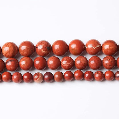 90PCS 4MM Red Jasper Beads Round Loose Stone Beads for Jewelry Making DIY Energy Stone Healing Power Bracelet 15"
