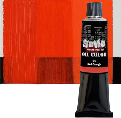 Soho Urban Artist Oil Paint - Red Orange, 170 ml Tube - Best Valued Oil Colors for Painting, Excellent Pigment Load