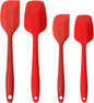Silicone Spatulas Set, Rubber Spoon Spatula Heat Resistant Spoonula One Piece Design Seamless Spatula Non-Stick Scrapers Baking Mixing Tool (Red Set)