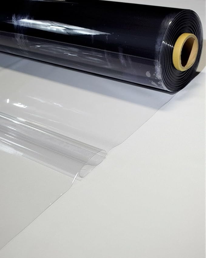 Metro Screenworks Fire Retardant Clear Vinyl Roll (Partial) - Clear Marine Vinyl 20 Gauge Sheet - 54-in x 60 Yards - Double Polished Heavy Duty Plastic Sheeting - Windows, Boats, Greenhouse, & More