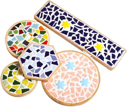 1.1LB Irregular Ceramics Mosaic Tiles, Mosaic Pieces Stones for DIY Mosaic Making Craft Hobby Arts Home Wall Decoration (Sky Blue)