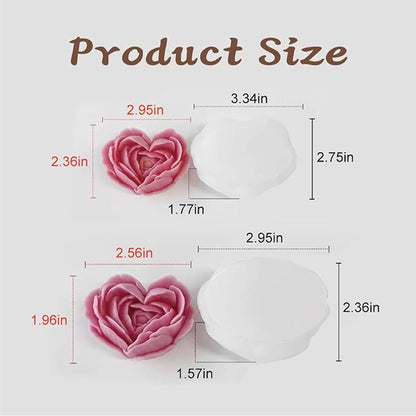 2Pack Heart Candle Mold, Heart Rose Silicone Molds for Candles, Rose Candle Molds for Resin Soap Candle Clay Craft & Home Decor.