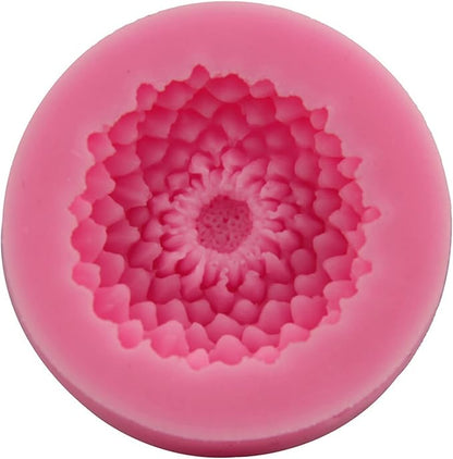 2Pcs Small Sunflower Silicone Mold for Fondant Chocolate Candy Cake Decorating Candle Soap Baking Pastry Polymer Clay