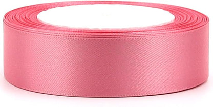Rose Gold Solid Satin Ribbon 1 Inch 25 Yards Solid Polyester Fabric Ribbon for Gift Wrapping Wedding Christmas Baby Shower Birthday Party Decoration Handmade Immortal Flower Craft