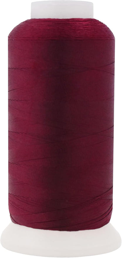 Mandala Crafts Wine Heavy Duty Thread - 1500 Yds Tex 70 Thread for Sewing Drapery Jeans Leather Hair - Bonded Polyester for Outdoor Marine Upholstery