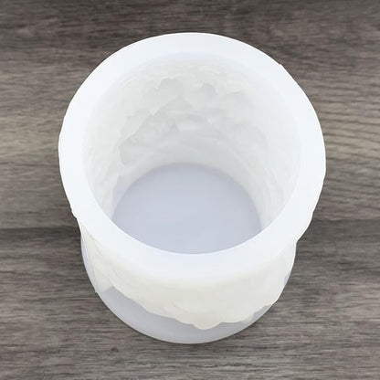 Flower Cylinder Candle Mold Floral Leaf Pillar Thick Silicone Mold for Candle Making Soaps Resin Clay Home Decoration Crafts DIY (Style-1)