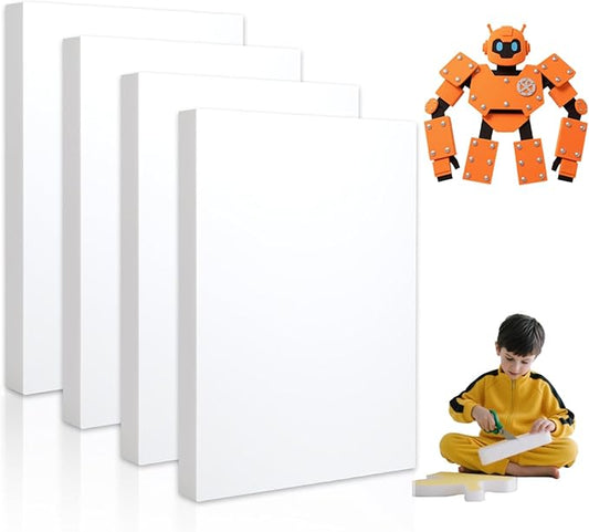 Gvereld High Density XPS Foam Board,4 Pack 15.6x11.7x0.79in Polystyrene Craft Foam Sheets, Rigid and Easy to Shape,DIY Modeling Art Projects, Party Decoration, Foam Cosplay, Heat Insulation