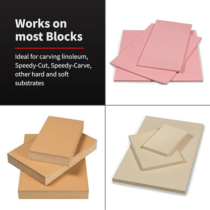 Speedball Linoleum Cutter Kit Assortment #1 (6-Pack) - Linocut Carving Tools for Block Printing, Includes 5 Blades