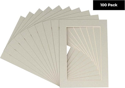 11x14 Mat for 8.5x11 Photo - Precut Grey Picture Matboard for Frames Measuring 11 x 14 Inches - Bevel Cut Matte to Display Art Measuring 8.5 x 11 Inches - Acid Free Pack of 100 MATS