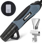 ROMECH 350W Heat Gun with 2 Nozzles, Dual Temp Heat Gun 400°F-660°F, Fast Heat Hot Air Gun with Overload Protection for DIY Craft Embossing Shrink Wrapping (Blue)