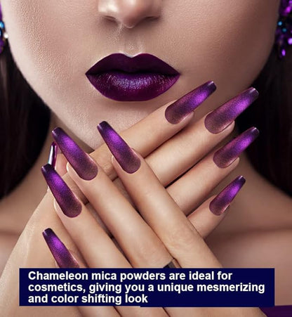 BALTIC DAY - Chameleon Mica Powder, 40 Jars of Color Shift Mica Powder Set - Chameleon Mica Powder for Resin - Chameleon Powder - Holographic Mica Powder