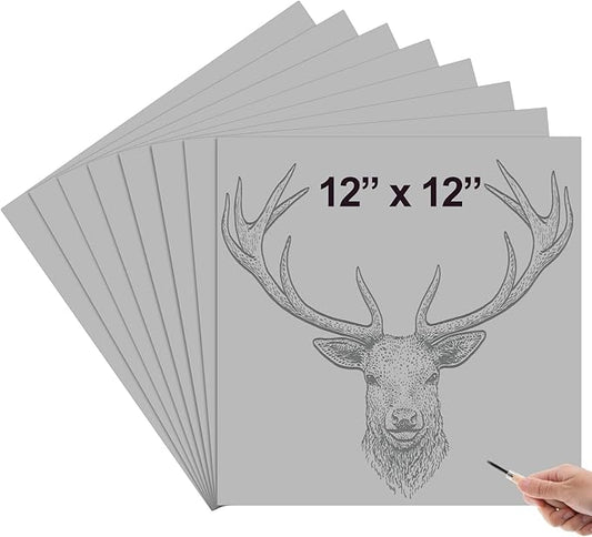 Yeaqee 12 Pcs 12 x 12 Inch Linoleum Block Rubber Carving Block Soft Linocut Blocks Large Linoleum Sheet Unmounted Lino Plates for Engraving Art Project Printmaking Artist Studio Supplies, Gray